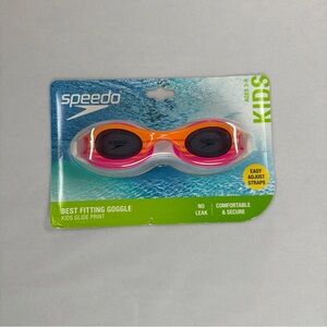 Speedo Kids Orange Pink Glide Print Swim Goggles